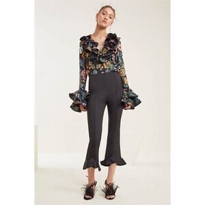 C/MEO Collective Black Orbit Cropped Tulip Hem High Waist Pants Size Small